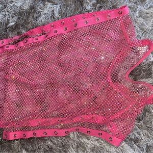 Hot pink sparkly mesh shirt